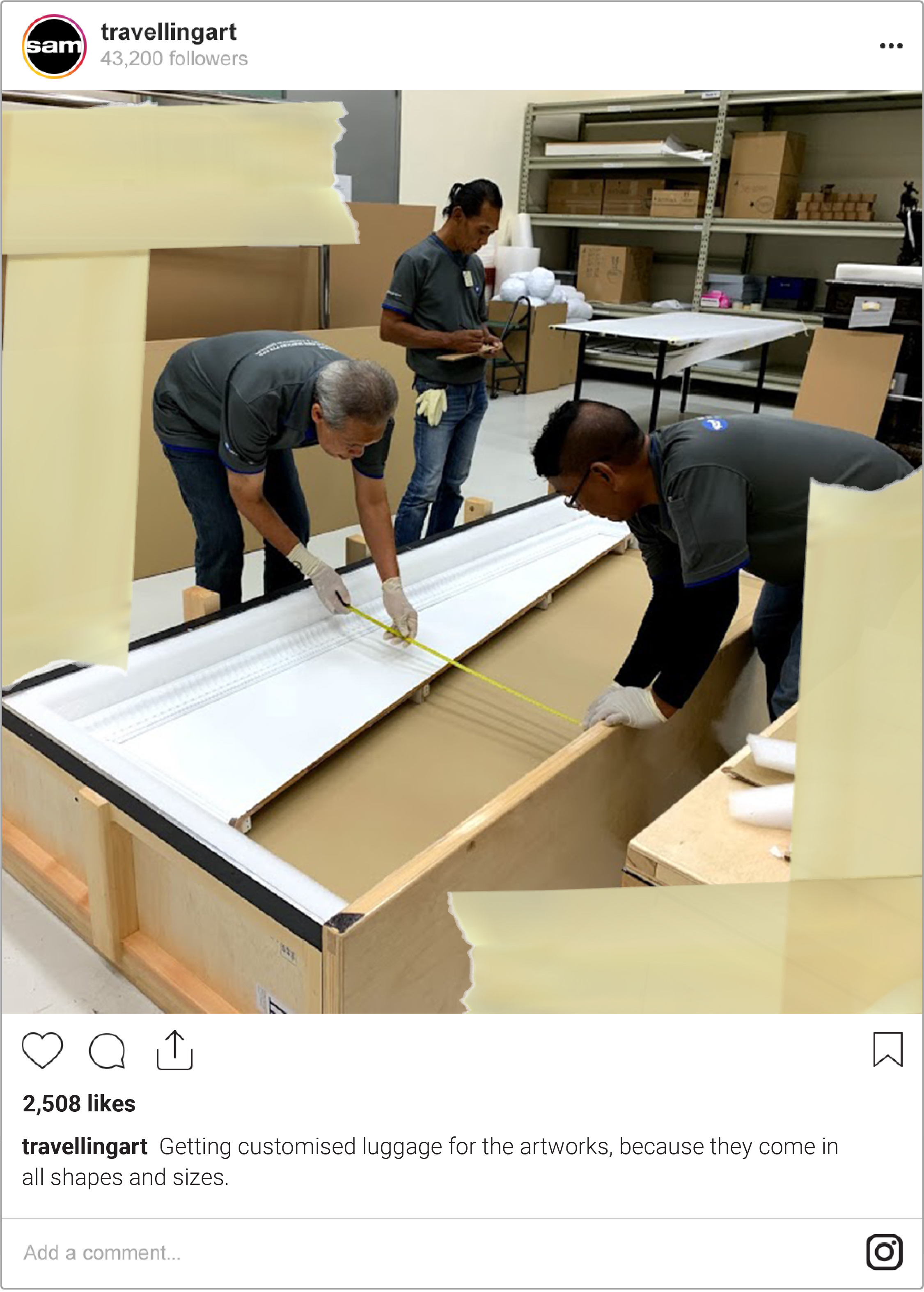 Artworks that are to be exhibited at ILHAM Gallery are being crated according to their sizes.